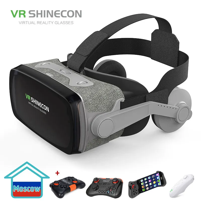 3D VR очки SHINECON G07E гарнитура с наушниками для 4 7 6 0 дюймовых Android iOS смартфонов|3D