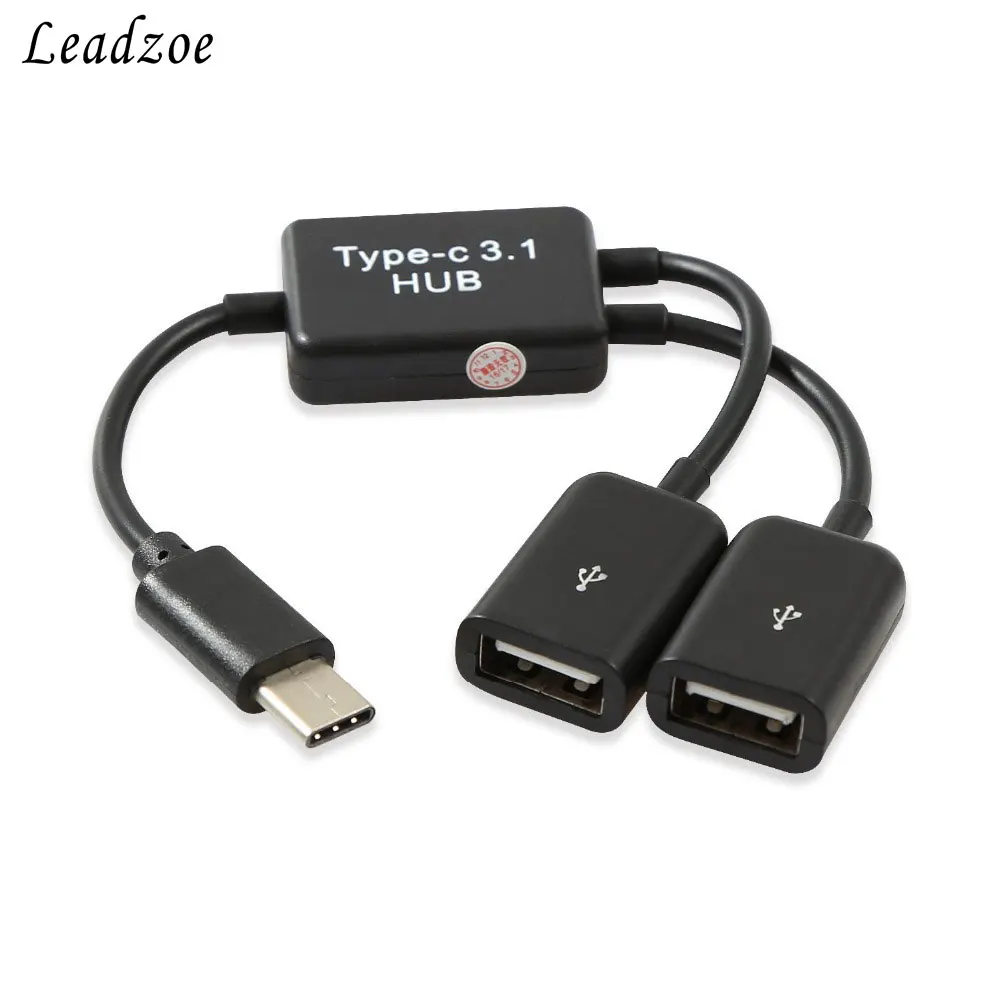 USB C концентратор Leadzoe 3 1 Тип на двойной 2 порта адаптер для Macbook PC ноутбук компьютер
