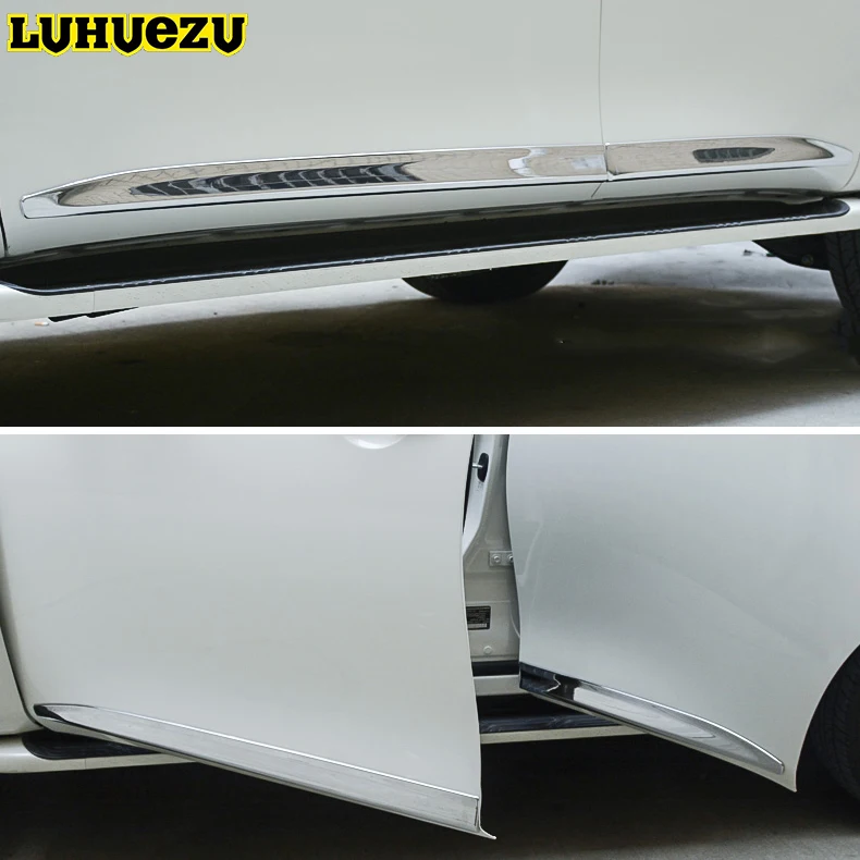 4 шт. хромированные накладки для Nissan патруль Y62 Армада|side moulding|door side mouldingchrome door |