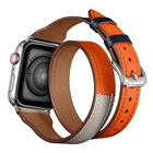 Ремешок из натуральной кожи для Apple Watch Band 40 мм 44 мм 38 мм 42 мм