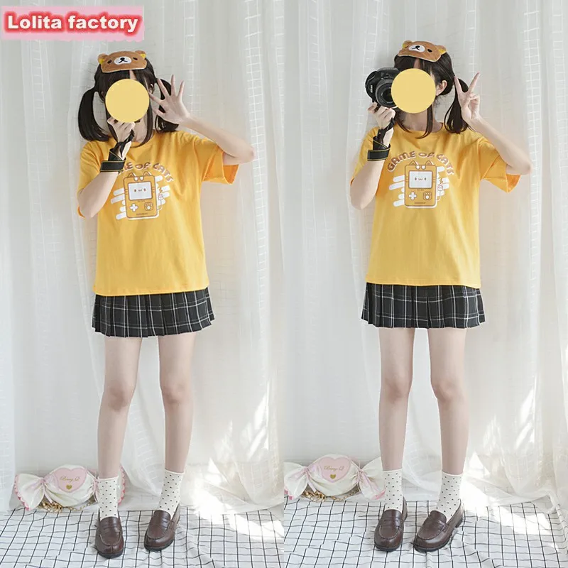 Новинка 2019 года летняя футболка с короткими рукавами в японском стиле Летняя