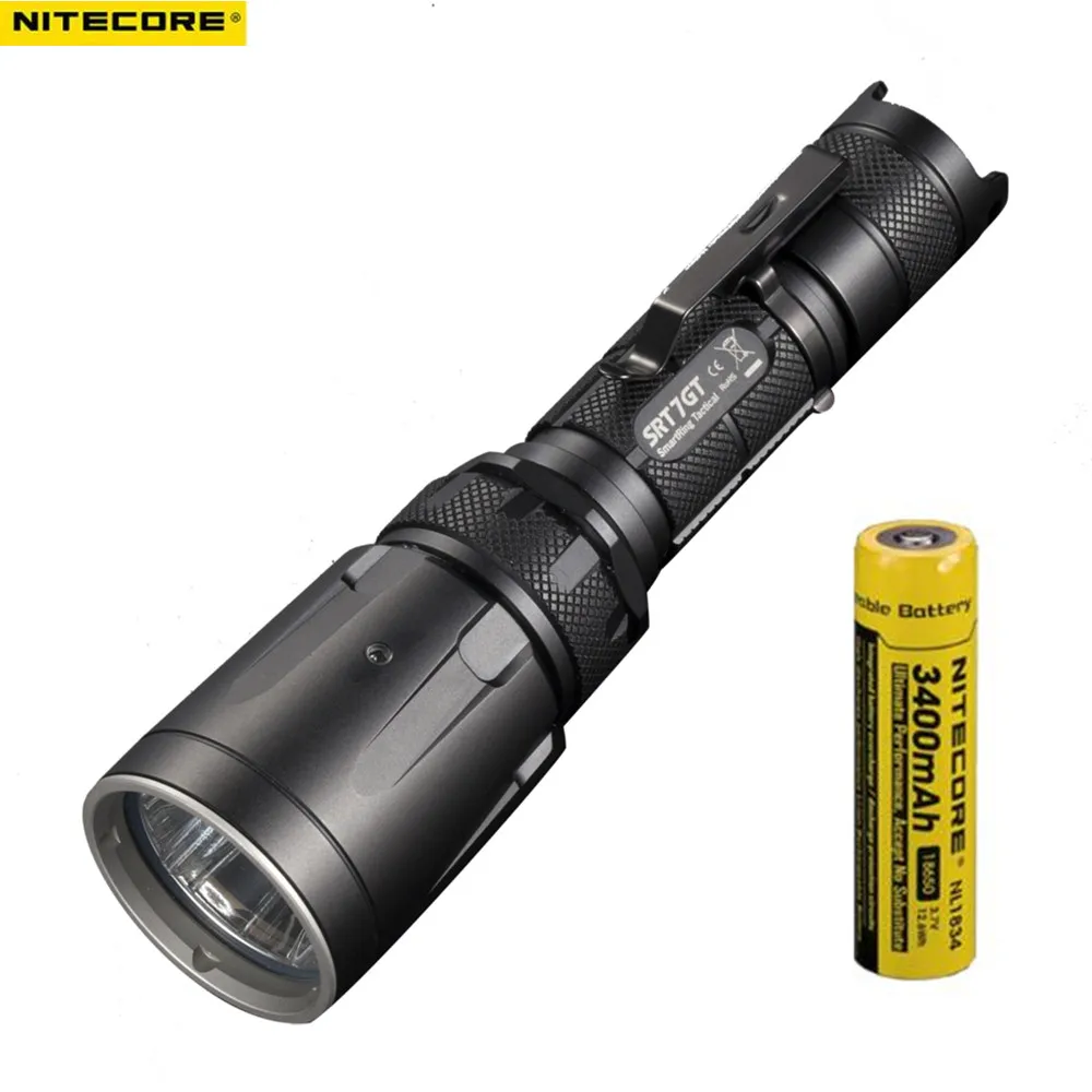

NITECORE SRT7GT XP-L HI V3 красного, зеленого и синего цвета УФ фонарик Макс 1000LM луч расстоянии 450 м тактический фонарь + 1 шт. 3400 мАч батарея