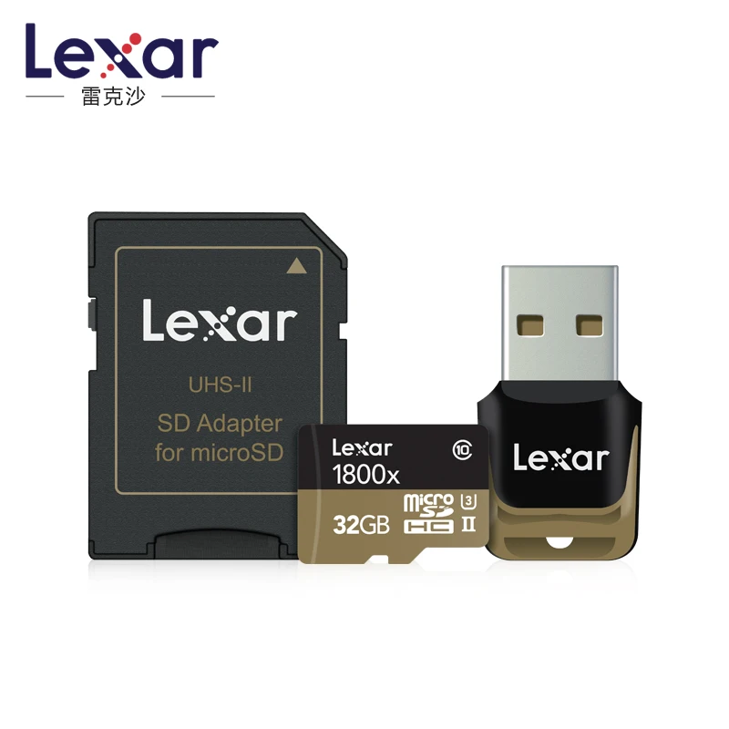 Оригинал Lexar Подлинная 32G 1800X 4K 270 м/с камера движения UAV высокоскоростная карта