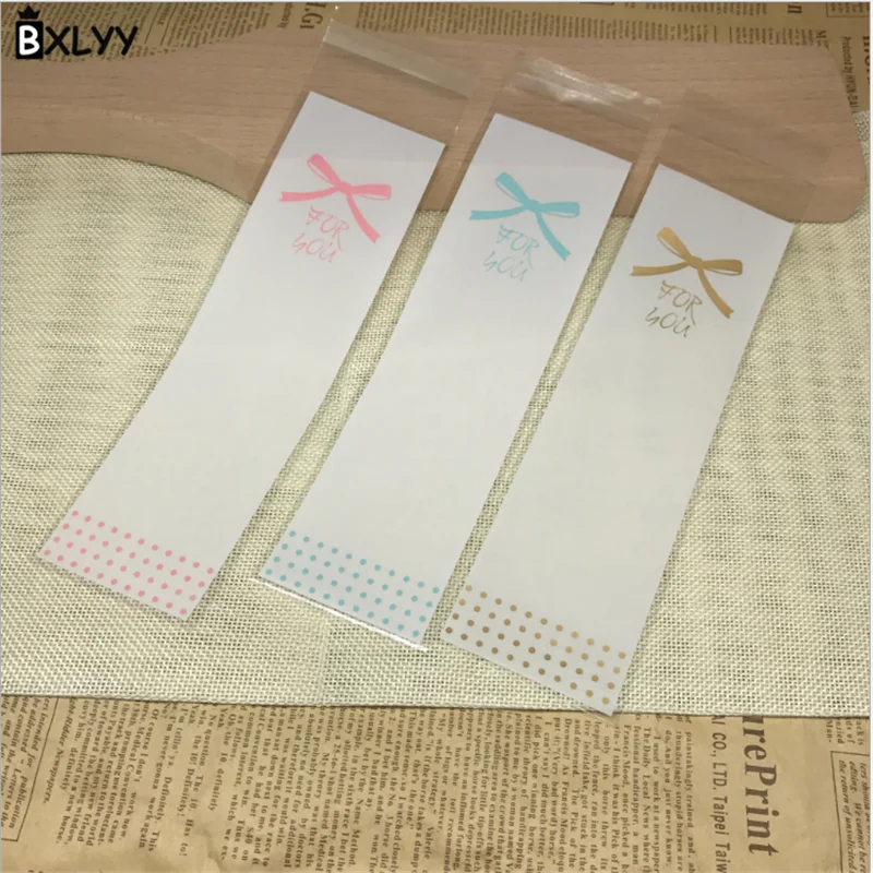 BXLYY 50pc3 бант длинная полоса мешок печенья мешочек для Конфет Украшение выпечки
