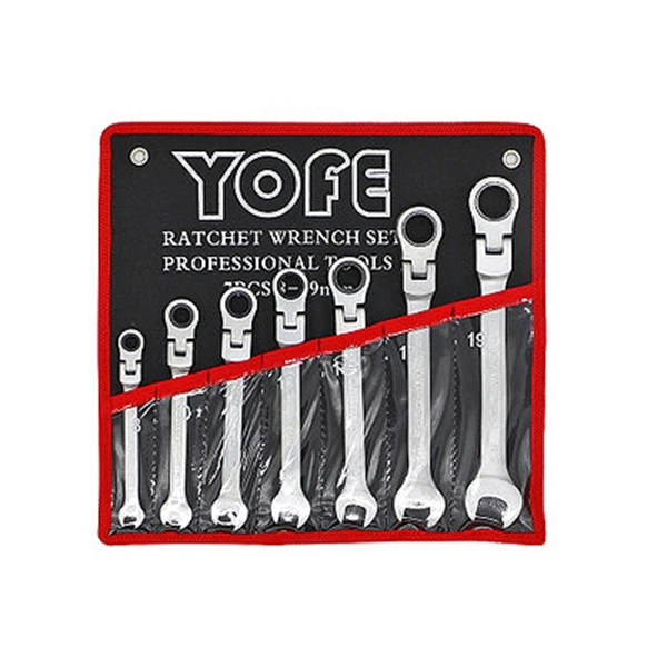 Silver YOFE 7 шт. ключ с комбинацией Гибкая Отвертка гаечный ключ для ремонта авто ручные Инструменты гаечные ключи - Цвет: Silver