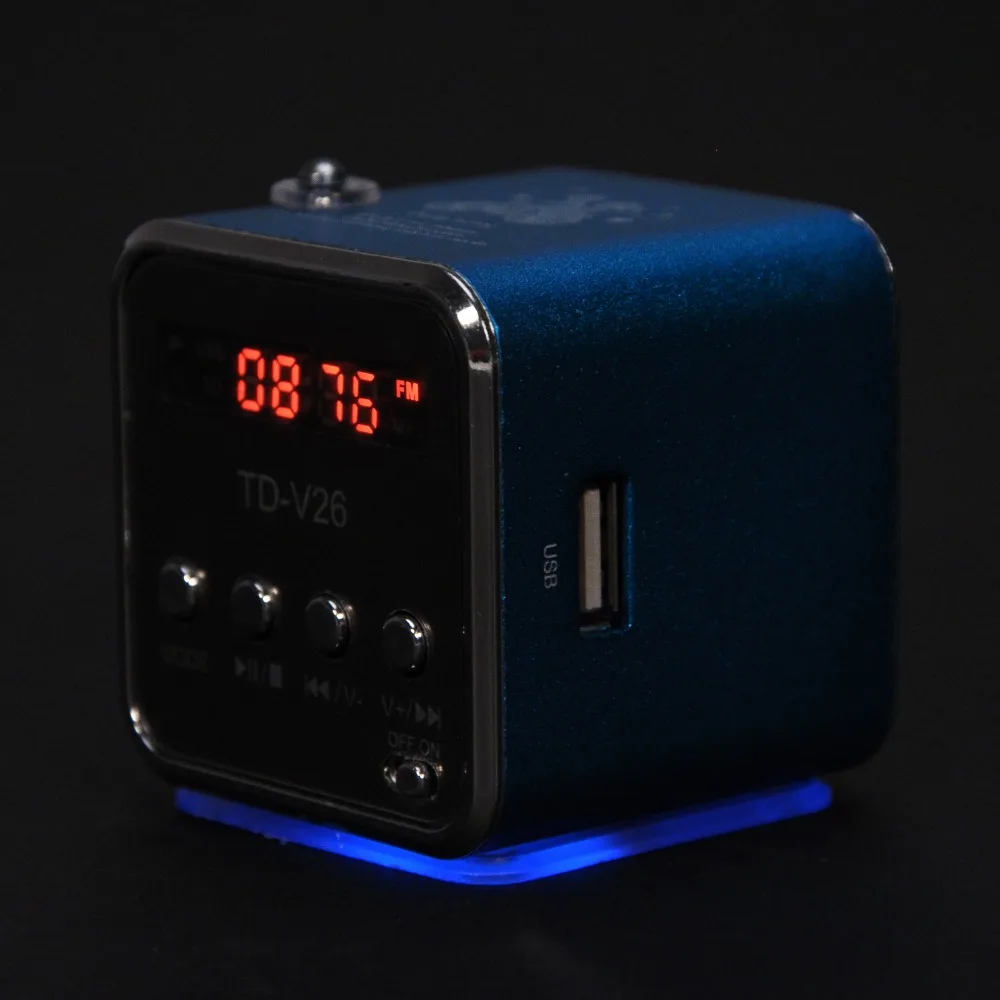 Новая портативная мини колонка с цифровым ЖК дисплеем микроsd TF USB FM радио