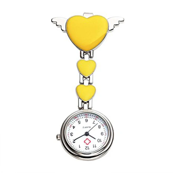 Practical Womens Girls Heart Angle Wing Nurse Fob Clip On Brooch Hanging Pocket Watch | Наручные часы