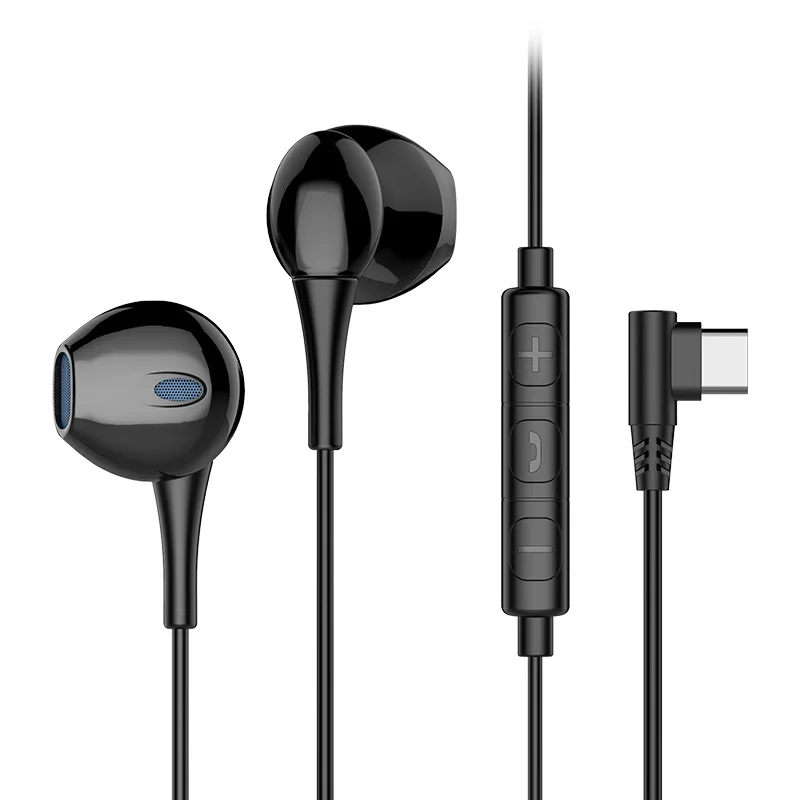 Langsdom новые HIFI TYPE-C plug Проводные вставные наушники E5T для спорта портативные наушники супер бас TYPE C наушники с микрофонами - Цвет: BLACK