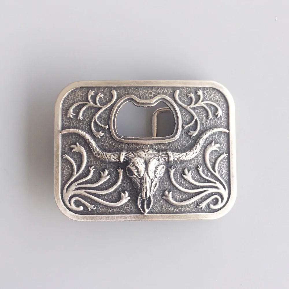 

Distribute Vintage Style Silver Plated Western Bull Beer Bottle Opener Belt Buckle also Stock in US BUCKLE-OC031SL