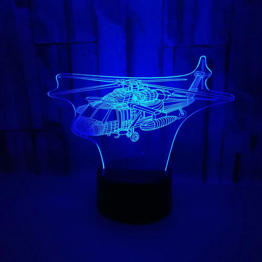 Новый самолёт 3d ночной Светильник красочный сенсорный Визуальный светильник