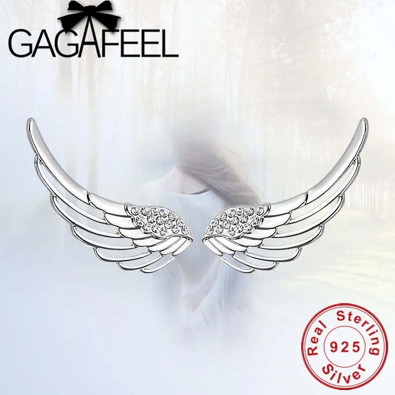 Женские серьги с крыльями GAGAFEEL Серебристые из стерлингового серебра 925 пробы
