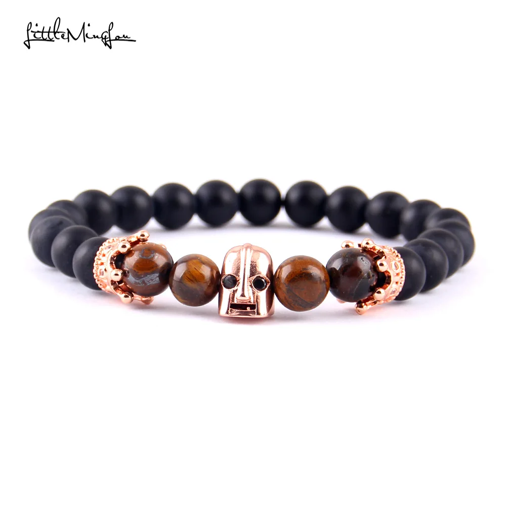 Браслет маленький MingLou с изображением спартанской короны и шлема мужской браслет