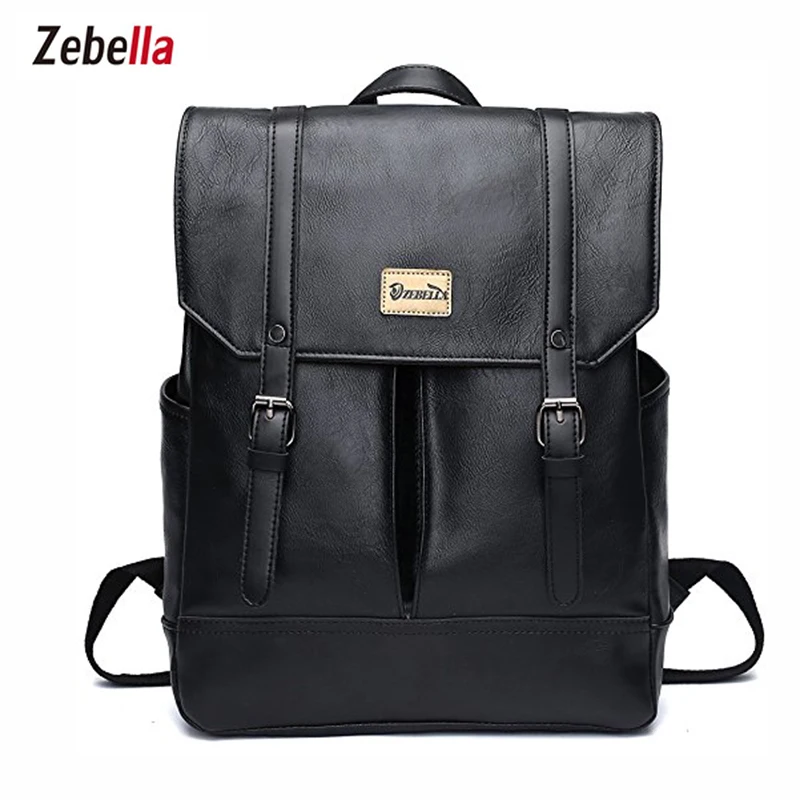 Zebella/Черный Модный женский рюкзак молодежные рюкзаки из искусственной кожи для