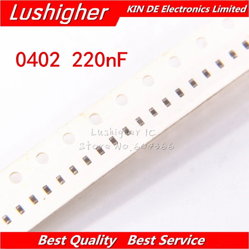 

100pcs 0402 220nf 224K 0.22uf 50V X7R 10% SMD Ceramic Capacitor