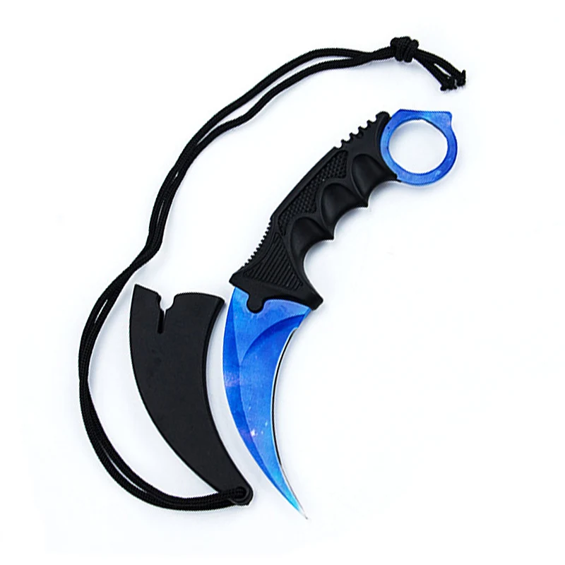 S CS GO, тактический коготь, нож Karambit, инструменты для кемпинга, охоты, выживания, EDC, ножи с фиксированным лезвием, с оболочкой - Цвет: S