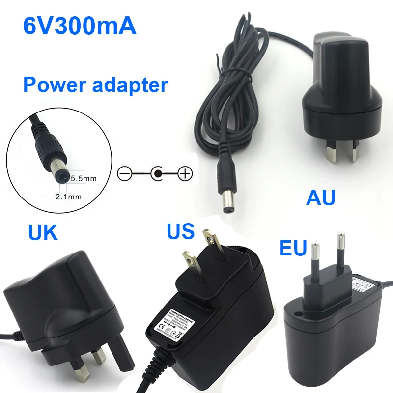 Адаптер питания переменного/постоянного тока 6 в 5 мА 1 шт.|power 6v|ac dc universaladapter us |