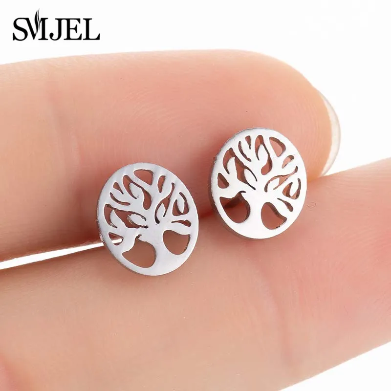 Женские серьги SMJEL из нержавеющей стали серьги-гвоздики для пирсинга Семейная