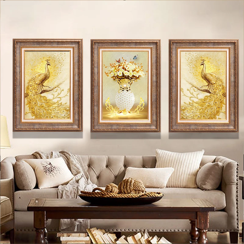 Холст с изображением американской желтой птицы в стиле ретро фон для комнаты