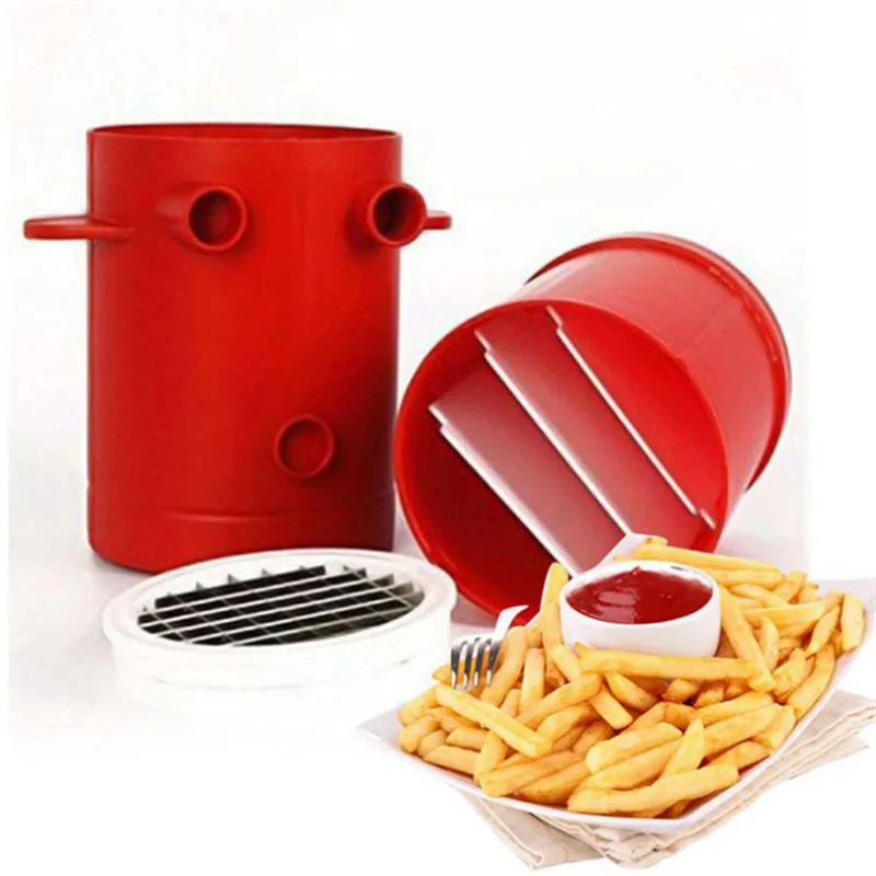 1PC Potatoes Maker slicers French Fries Jiffy Cutter Machine & Microwave Container 2-in-1No Deep-Fry OK 1058 |