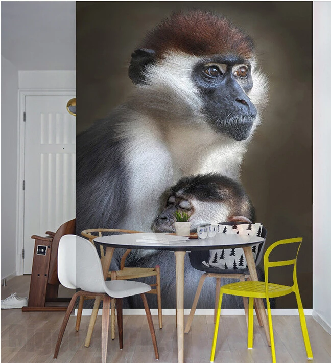 Объемные большие фрески на заказ Красивая большая обезьянка маленькая гостиная
