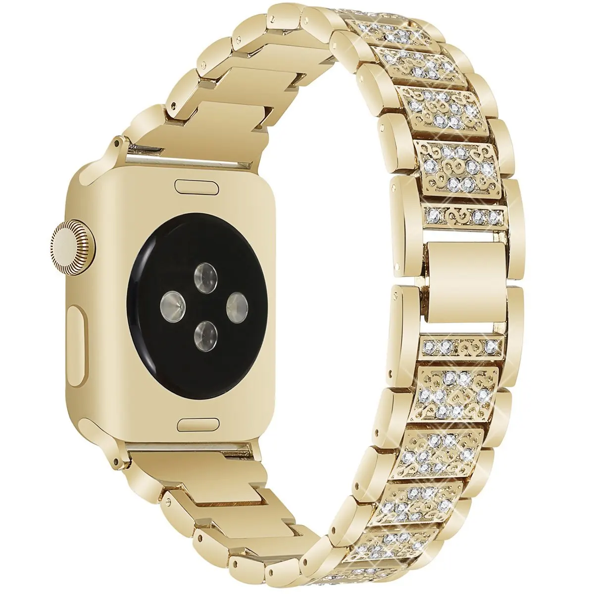 Алмазный ремешок для apple watch, ремешок 40 мм/44 мм, ремешок correa iwatch 42 мм/38 мм, ремешок для apple watch 5 4 3 2 1, браслет из нержавеющей стали