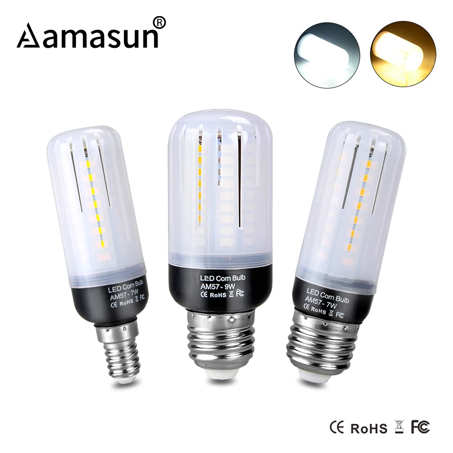 Светодиодный кукурузный светильник E27 E14 SMD 5736 AC 110 В 220 светодиодный 3 Вт 5 7 9 12 без