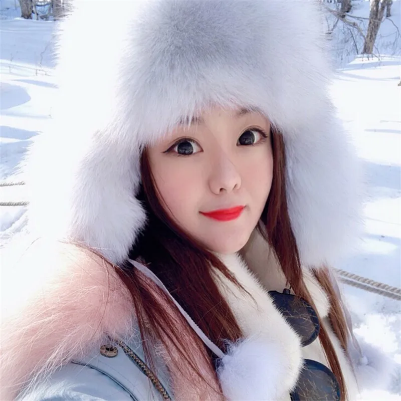 Fashion New Ladies Fox Hat Lei Feng Protection Ear Ms. Can Have Fur Plus Ball Winter |
