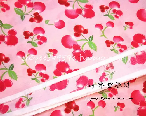 Хлопчатобумажная Поплиновая ткань с принтом вишневая мышь 50x140 см|cotton poplin fabric|poplin