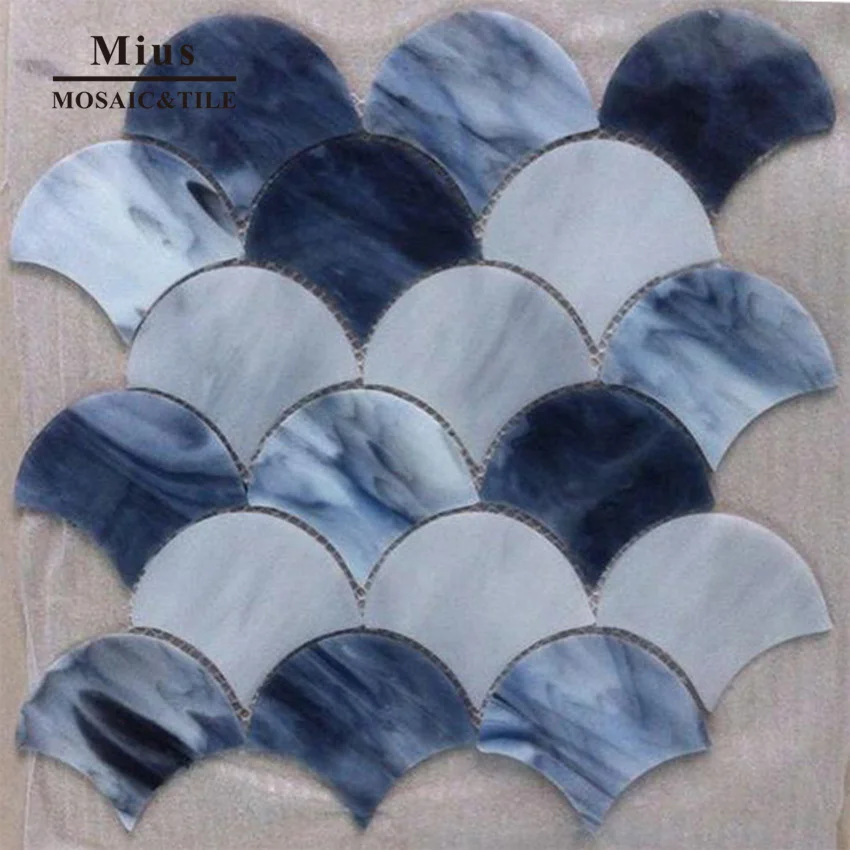

Faned shape Tiffany glass tile mosaic pattern