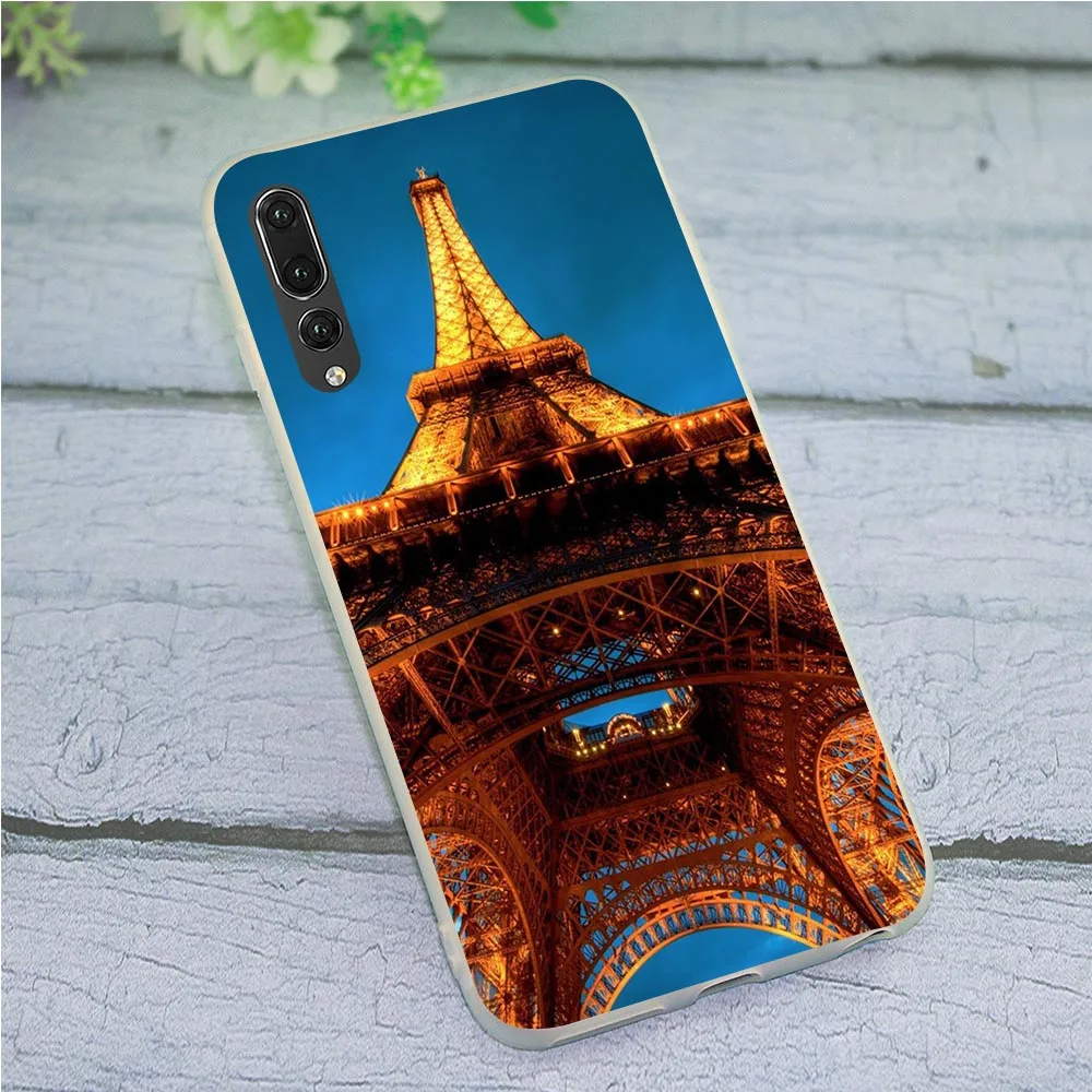 Мягкий ТПУ чехол для телефона с Эйфелевой башней Huawei Mate 20 10 Pro P8 P20 P30 P10 P9 Lite Mini P Smart