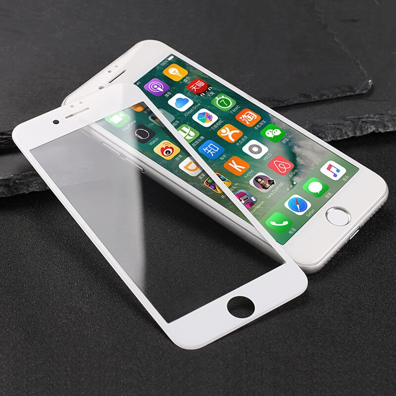 3D изогнутый край Полное покрытие Защита экрана для iPhone 7 6S 8 закаленное стекло XS XR