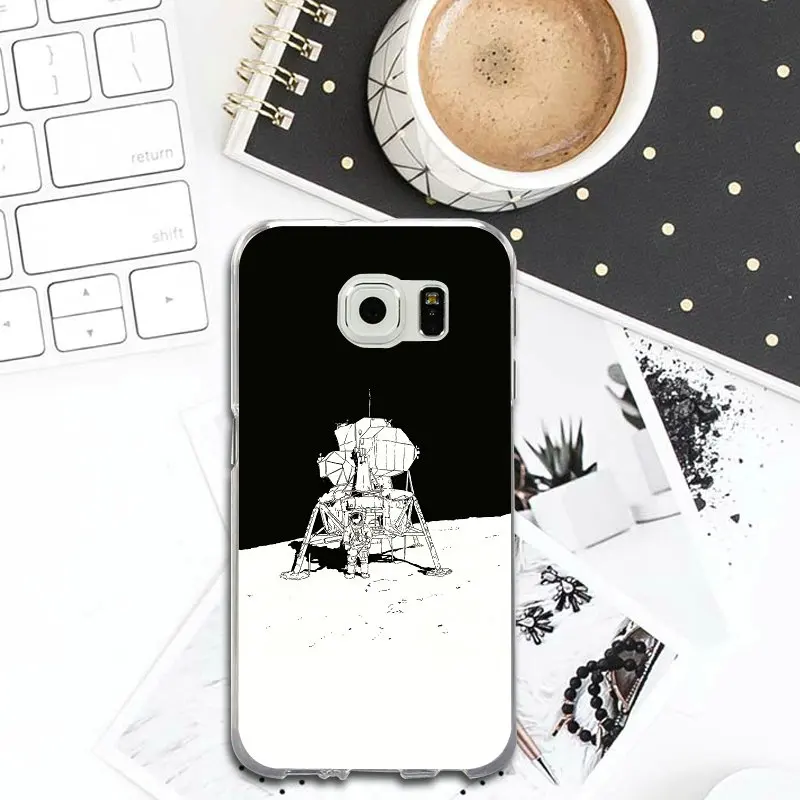 Космос Луна шаблон тонкий мягкие чехлы для мобильных телефонов из ТПУ Samsung Galaxy S2 S4