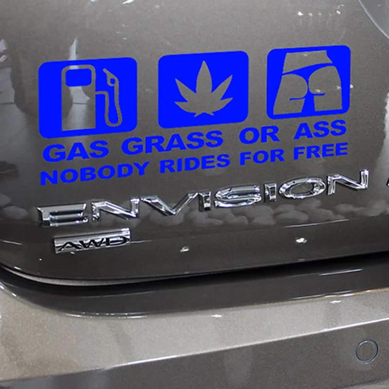 Мотоциклетная наклейка GASS GRASS OR ASS JDM забавная фотонаклейка Отражающая виниловая