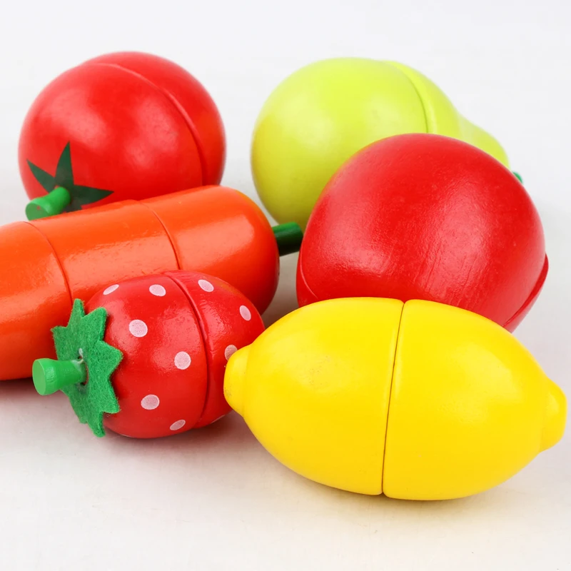 

Kids Wooden Kitchen Toys Miniature Food Cutting Fruit Vegetable Pretend Play Girls Toys Baby Early Educational Toys For Children