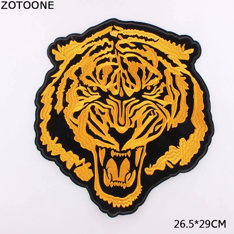 Новинка большая вышитая Золотая нашивка ZOTOONE с тигром нашивки для одежды
