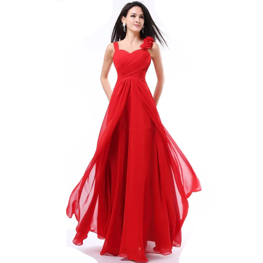 Шифон Невесты Платье Вечернее Женщины Vestidos de Festa Реальные Фото с цветами | Свадьбы