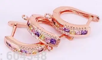 rose gold color 10 пар ZYZ184-9103 CZ инкрустированная серьга крюк DIY разъем талисманы выводы, серьги решений ремесло поставки интимные аксессуары - Цвет: rose gold color