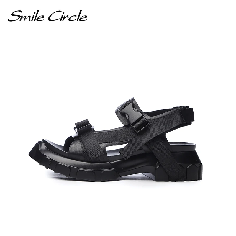 Smile Circle/2018 Летние Стильные повседневные сандалии для женщин модная обувь на