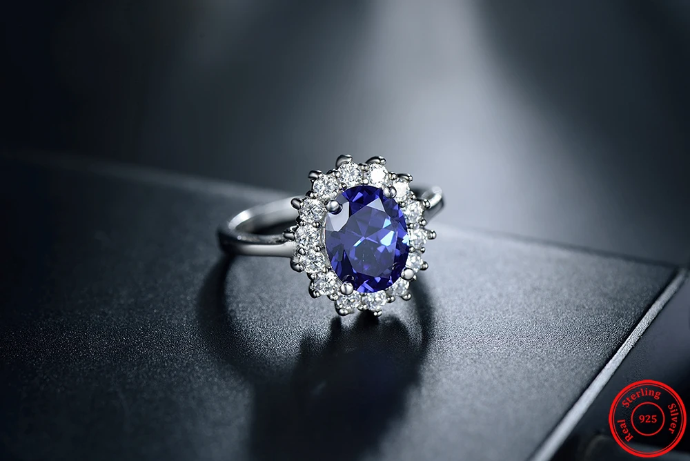 2.0Ct модное Настоящее однотонное 925 пробы Серебряное кольцо, Модный женский подарок, 5А циркониевое ювелирное изделие, фирменное обручальное серебряное кольцо