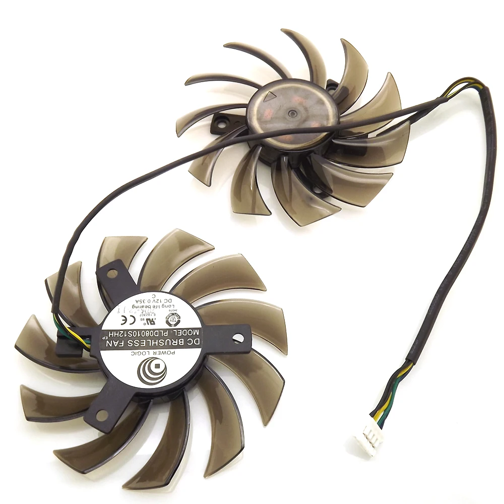 2 шт./лот PLD08010S12HH 75 мм 12V 0.35A 4Pin для MSI GTX 560 570 580 R6770 R6870 R6950 Twin Frozr II видео карта двойной