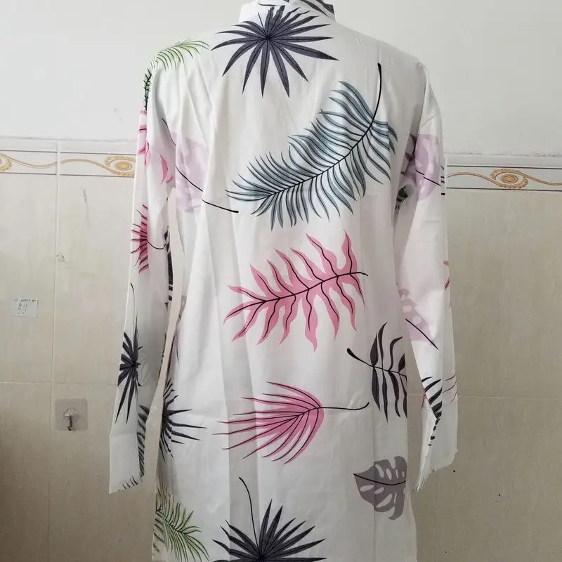 2019 летние новые модные платья с карманами и принтом листьев Большие размеры