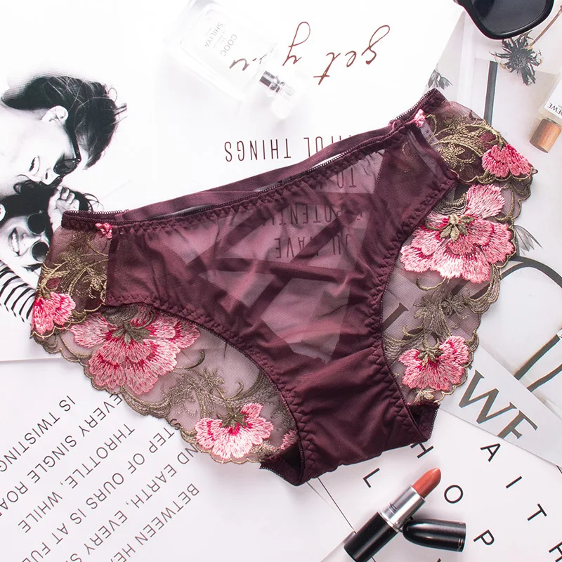 Roseheart женские модные кружевные трусики с вышивкой хлопковые трусы вырезами и