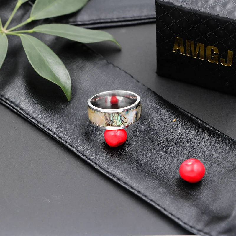 Amgjee Многоцветный ушка В виде ракушки Кольца из нержавейки Для мужчин прохладный