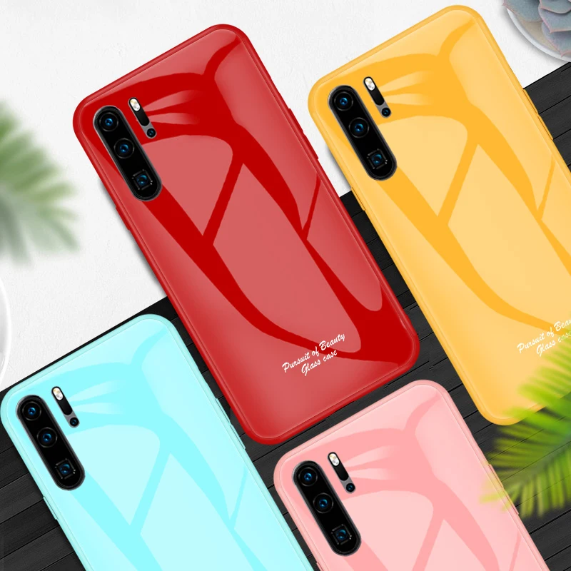 Чехол из закаленного стекла карамельного цвета для Huawei P10 Plus P20 Pro P30 Lite Mate 9 10 20X Nova 3