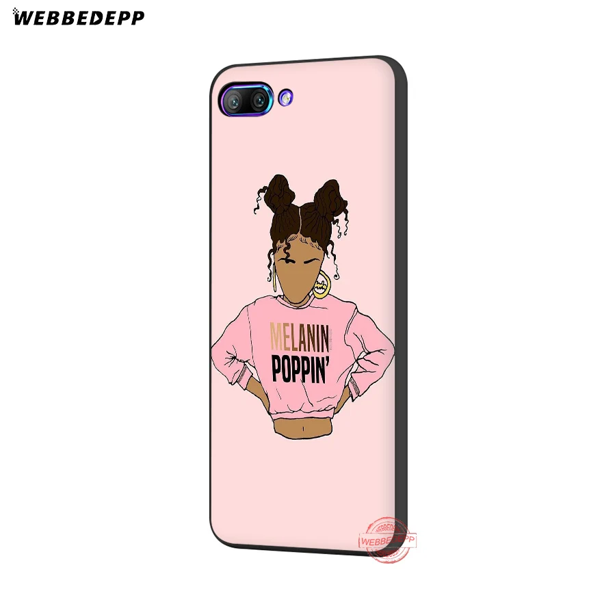 WEBBEDEPP 2 бунц меланина попсовое Aba черная девочка мягкий чехол для Honor 20 10 9 9X 8 Lite 8C 8X