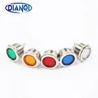 Светодиодный металлический индикатор светильник 22 мм Плоская Круглая сигнальная лампа 3 в 6 в 12 В 24 В 220 В винтовое освещение красная большая линза 22ZSD.PY.DM.L