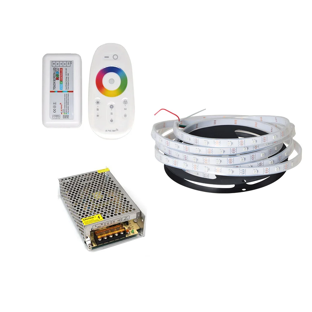 

Maykit light strip kit 5050 RGB 12V 60LEDs IP67 strip light remote controller power supply amplifier for ceiling
