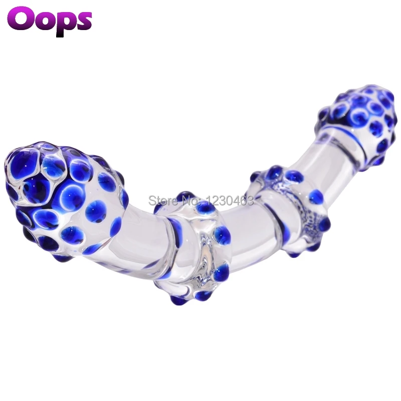 Стеклянный фаллоимитатор с двойной головкой G Spot стимуляторы Кристалл