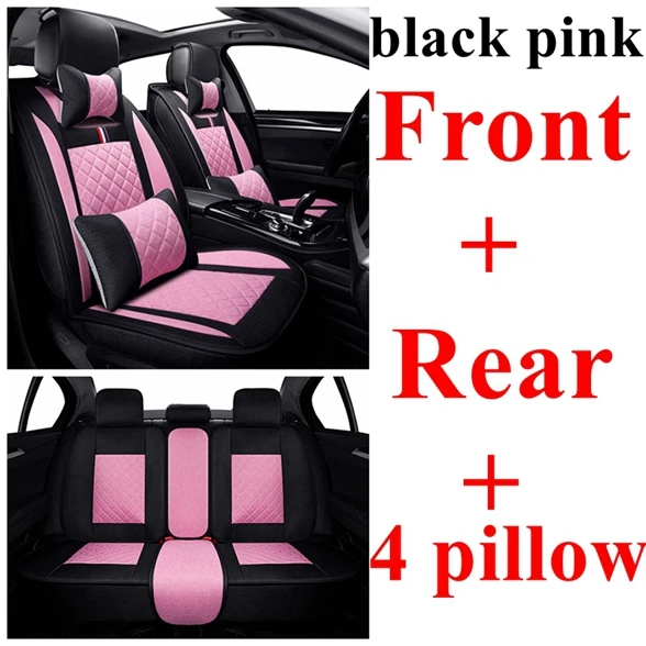 black pink luxury Передняя+ задняя крышка сиденья автомобиля набор для LADA Xray Granta Калина приора Vesta Largus 4x4 Samara 2106 210 Mini Countryman Coupe Clubman - Название цвета: black pink luxury