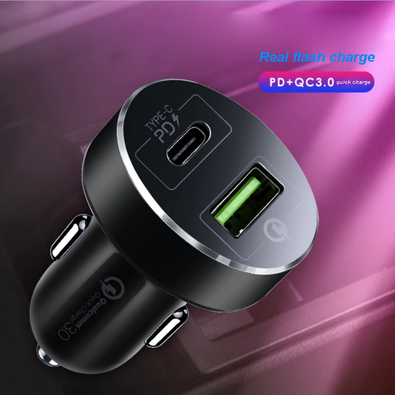 2 порта USB PD автомобильное зарядное устройство тип-c 36 Вт быстрая автоматическая зарядка QC3.0 быстрое автомобильное зарядное устройство для iPhone XS MAX samsung Xiaomi